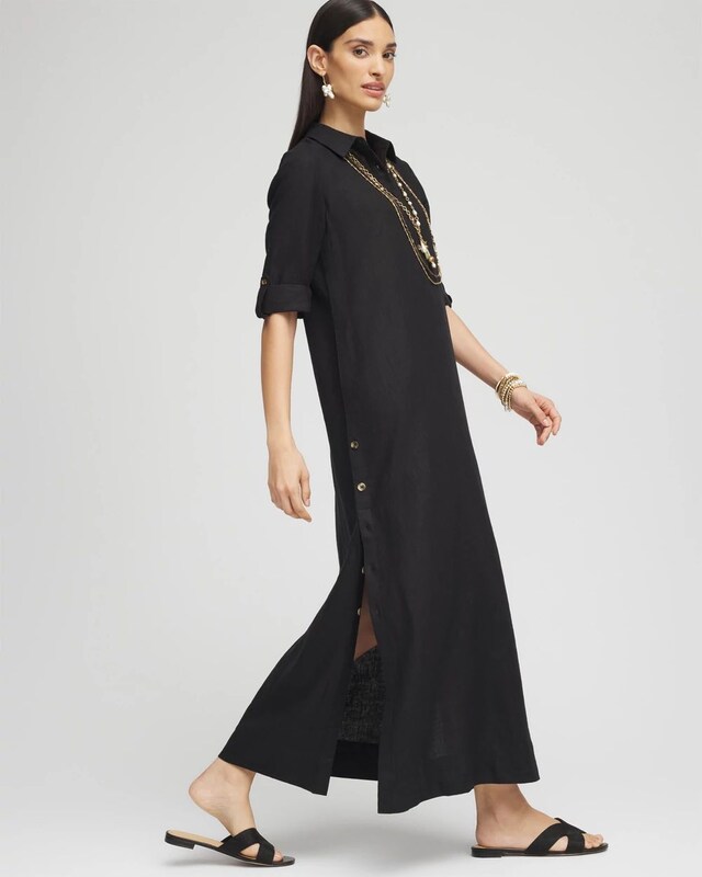Linen Maxi Shirtdress - image 2